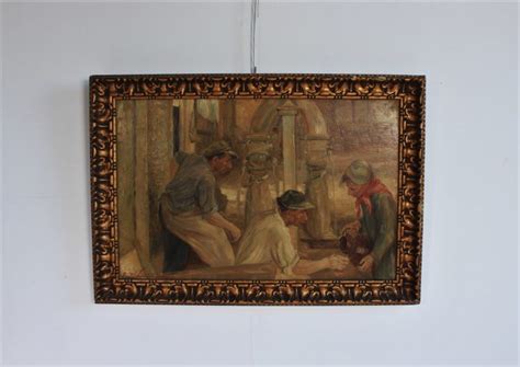 Painting Signed Joseph Lacasse - Deulin Antiques Painting Signed Joseph ...