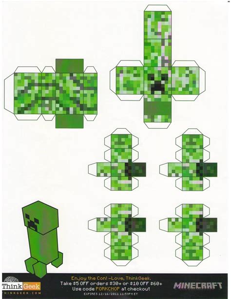 Minecraft Papercraft Mobs Minecraft Papercraft Creepers Tiny Papercraft T - Printable ...