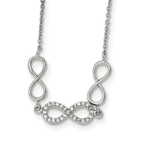 Core Silver - Sterling Silver Polished CZ Infinity Symbol Necklace ...