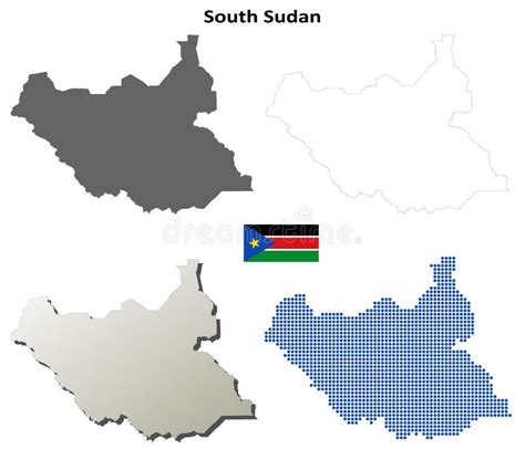 South Sudan Outline Map Set Stock Vector - Illustration of blank, country: 112819563