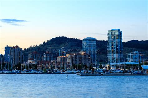 Kelowna City Skyline Cityscape Okanagan Valley Editorial Stock Image ...