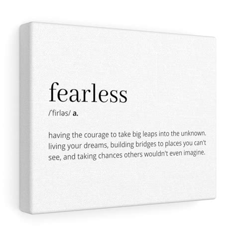 Fearless Definition Printable Wall Art, Fearless Quote, Fearless Poster, Fearless Digital Print ...