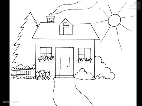 Easy House To color Coloring Pages | House colouring pages, Shape ...