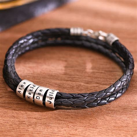 Name Braided Leather Bracelet