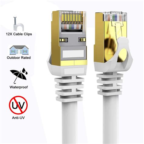 Amazon.com: Cat 8 Ethernet Cable 20 ft Shielded, 26AWG Lastest 40Gbps ...