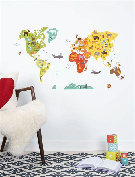 World Map Wall Decal | WallDecals.com