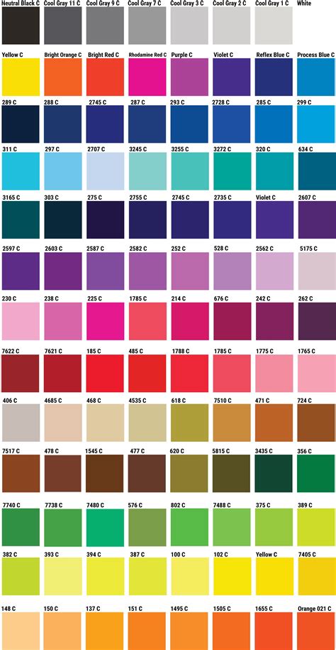 PMS Purple Color Chart