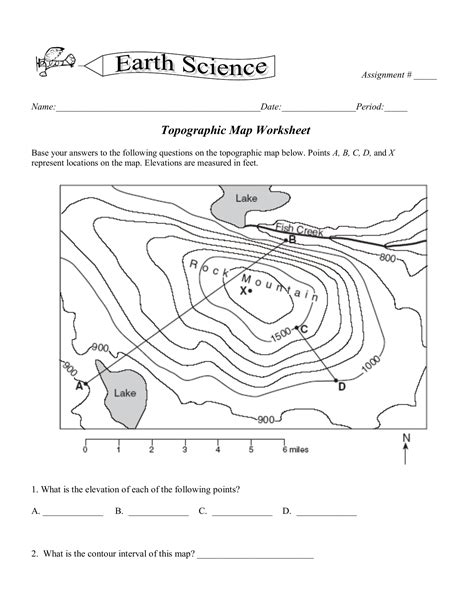 Earth Science Topographic Map Worksheet Key - The Earth Images Revimage.Org