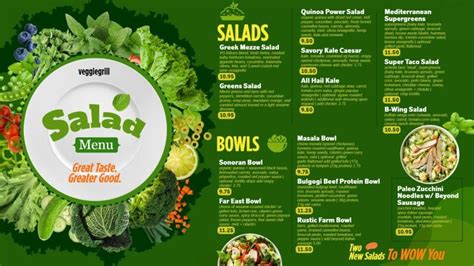 Salad Menu Board Template - Restaurent Menu