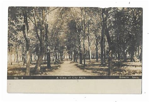 1908 Real Photo Postcard A View Of City Park Gowrie Iowa Olson Photograph | eBay