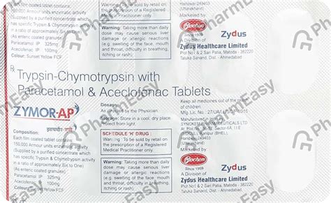 Zymor Ap 150000 AU Tablet (10): Uses, Side Effects, Price & Dosage ...