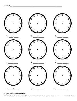 Telling Time Practice Worksheet with no hands Create Your Own Times