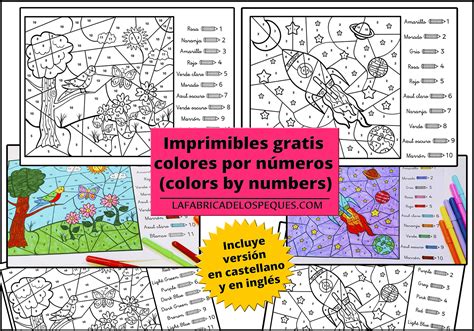 Imprimibles gratis de colores por números para niños