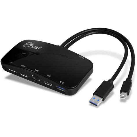 SIIG Mini DisplayPort Video Dock with USB 3.0 LAN JU-H30412-S1