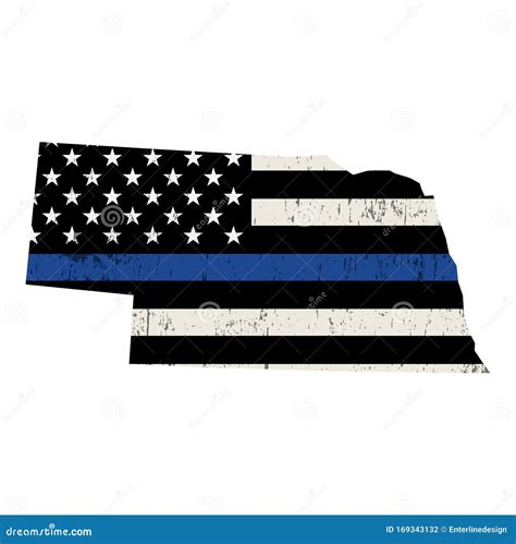 State of Nebraska Police Support Flag Illustration Stock Illustration ...