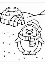Igloo Coloring Pages Printable Kids Drawing Colouring Preschool Winter  sketch template