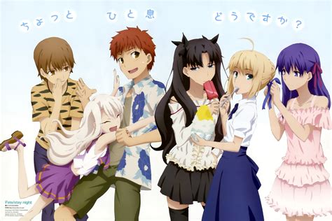 five anime characters Fate Series Fate/Stay Night #Saber Shirou Emiya ...