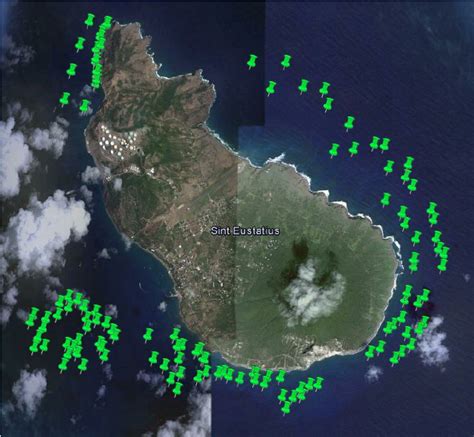 Map of Sint Eustatius showing the locations of all BRUV drops around... | Download Scientific ...