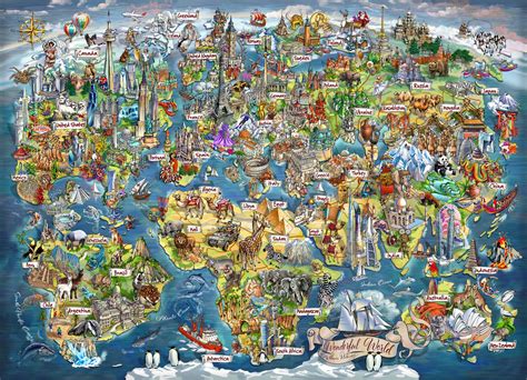 Illustrated World Map Illustrations And Illustrated Maps - Riset