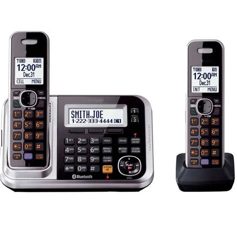 DECT 6.0 Link to Cell Bluetooth Cordless Phone With Answering System Call ID Redial Voice Mail ...