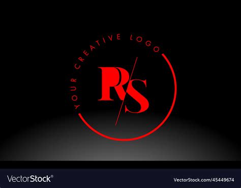 Red rs serif letter logo design with creative Vector Image