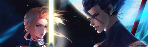 Fate/Zero - Saber & Lancer 6K wallpaper download