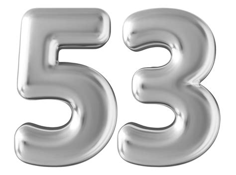 Silver 3d number 53 36304488 PNG