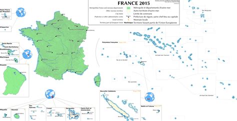 France and its overseas territories with city limits, to scale [OC ...