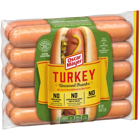 Oscar Mayer Uncured Turkey Hot Dogs, 10 ct - 16.0 oz Package - Walmart.com