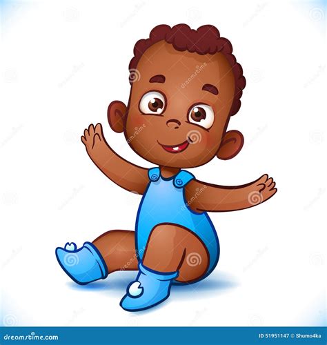 Cute African American Baby Boy. Happy Child With Stock Vector - Image ...