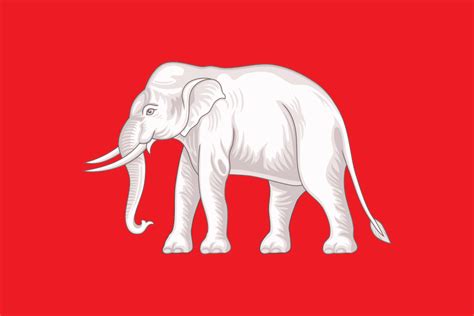 "The White Elephant Flag" Thai national flag, 1855-1916 | Sodacan ...