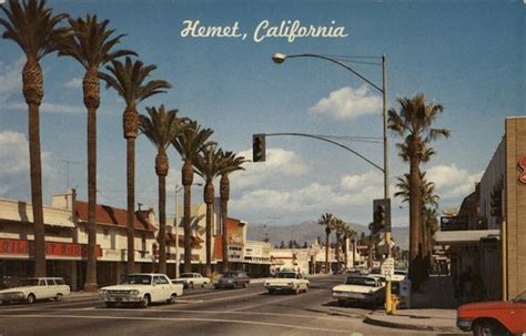 Downtown Hemet, CA Postcard