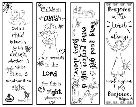 Bible Verse Bookmarks for Children B/W Color Your Own Print and Cut - Etsy