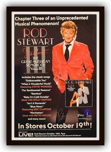 Rod Stewart Signed Poster, Hand signed by Rod Stewart.ROCK STAR gallery