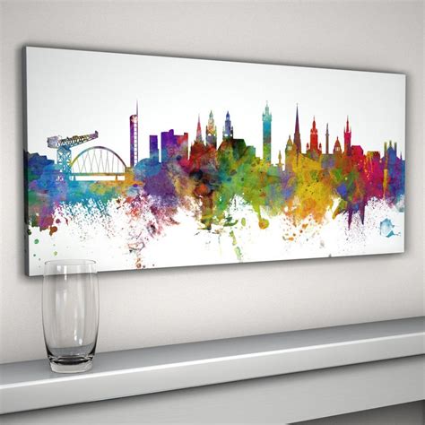 Glasgow Skyline Canvas Glasgow Scotland Cityscape Canvas Art - Etsy UK