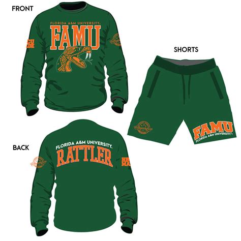 FAMU COLOR SET Chenille Embroidery Sweatshirt & SHORTS -aja – collegiateluxe