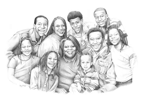 Black Family Drawing at PaintingValley.com | Explore collection of ...