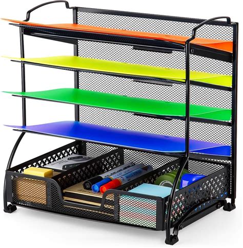 Simple Trending 5-Trays Mesh Desk File Organizer Philippines | Ubuy