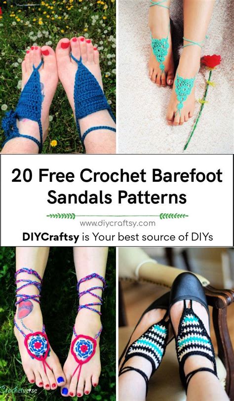 20 Free Crochet Barefoot Sandals Pattern {2022 Updated}