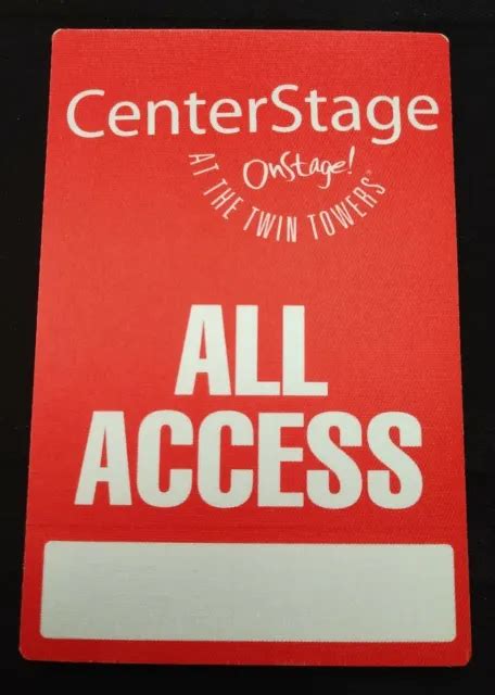 RARE PRE 9/11 World Trade Center Pass All Access Center Stage At The Twin Towers $75.00 - PicClick
