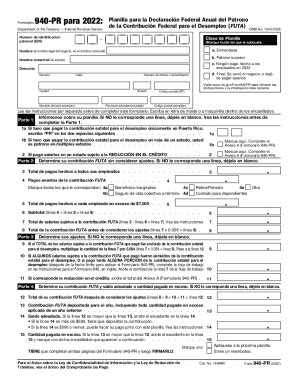 IRS 940-PR 2022-2024 - Fill and Sign Printable Template Online