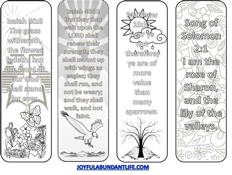 FREE Coloring Bible Verse Bookmarks – Joyful Abundant Life