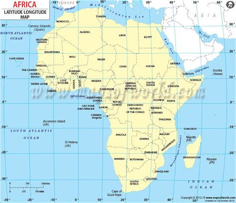 Africa Latitude and Longitude Map