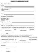 Sample Resignation Letters printable pdf download