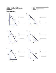 Special Right Triangles Worksheet for 9th - 12th Grade | Lesson Planet