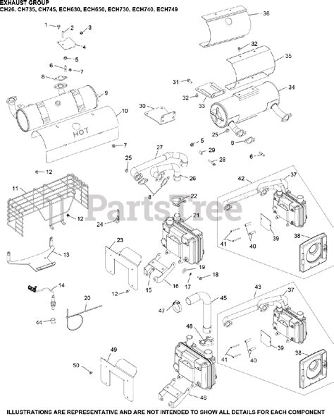 Kohler CH20-64501 - Kohler Command PRO Twin Engine, Basic Version, 20hp, 14.9kW Exhaust Group 11 ...