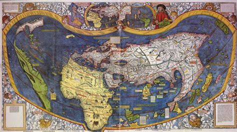 The famous 1507 World map by Martin Waldseemuller (based on Amerigo ...