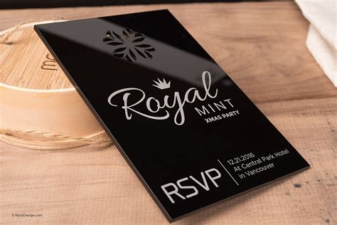 Black Acrylic Invitation Cards + Free Invitation Templates - RockDesign.com