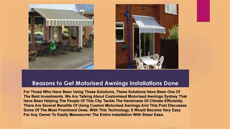 Reasons to Get Motorised Awnings Installations Done by Aalta Australia - Issuu