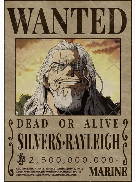 "Silvers Rayleigh One Piece Bounty Dark King reighley Wanted" Poster for Sale by One Piece ...